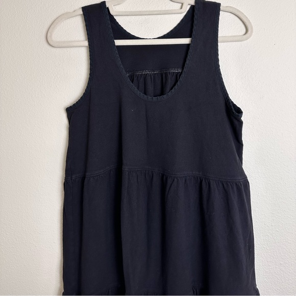 Everlane black tiered cotton Weekend tank midi dress cozy comfy M - Picture 5 of 8